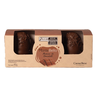 Caixa Montebelo Mousse de Chocolate Cacau Show 90g