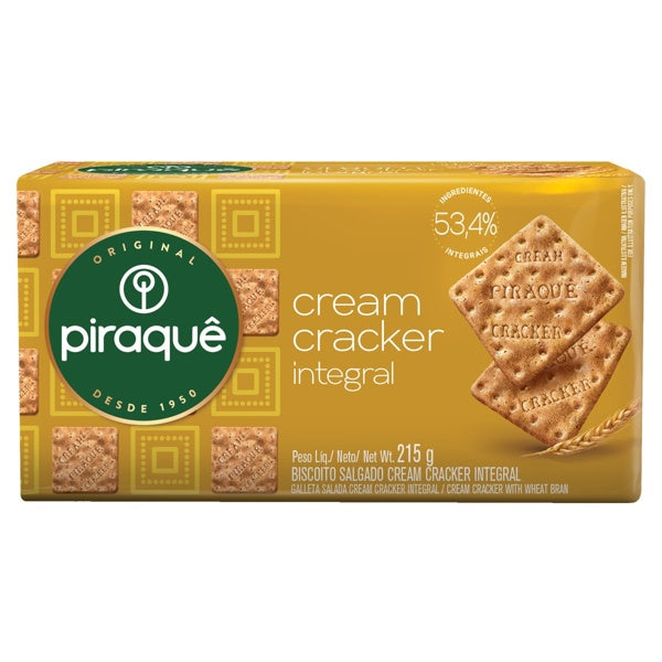 Biscoito Cream Cracker Integral Piraquê 215g