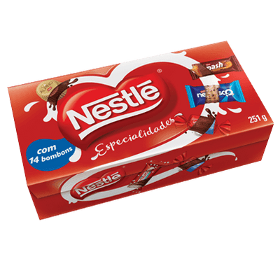 Caixa de Bombom Nestle Chocolate Especialidades Vermelho 251g - BR Emporio