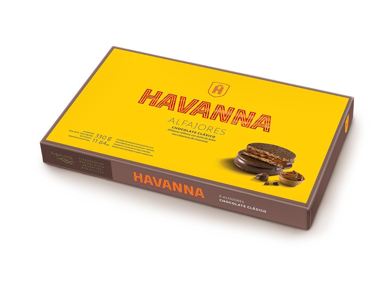 Havanna Alfajor Dulce de Leche Cobertura de Chocolate 6 x 55g - BR Emporio